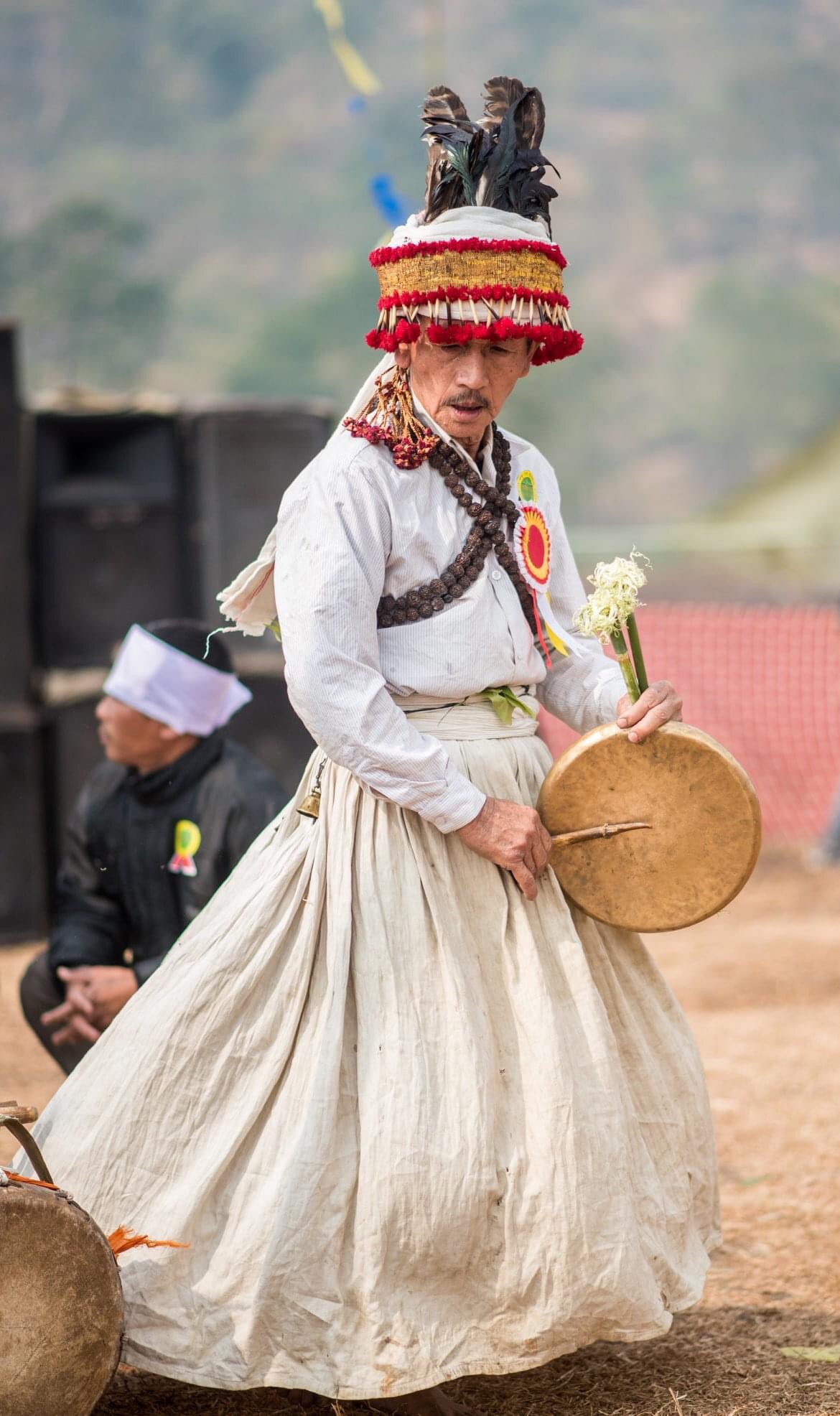 Shaman performing festival rituals